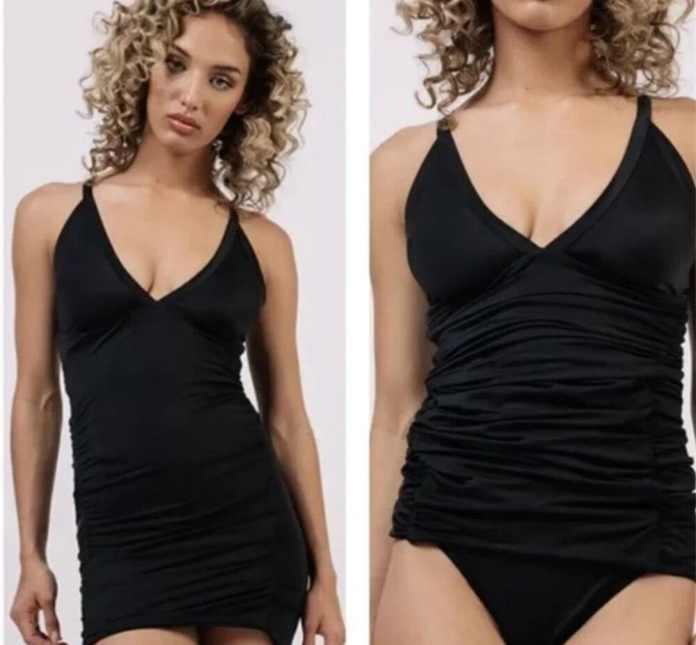 We Are HAH It Suits You 1 Piece Swimsuit Dress Black XSmall New